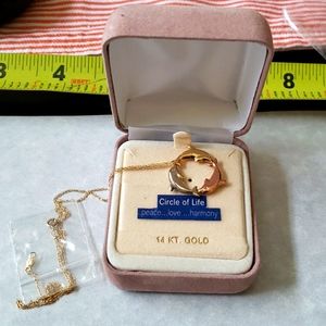 14 KT. Gold dolphin necklace